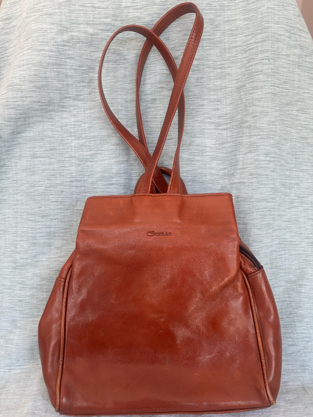 Vintage Cirac Leather Shoulder Bag Mini Backpack Rich Chestnut Brown